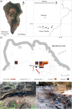 A map and photos of Belmaco Cave.